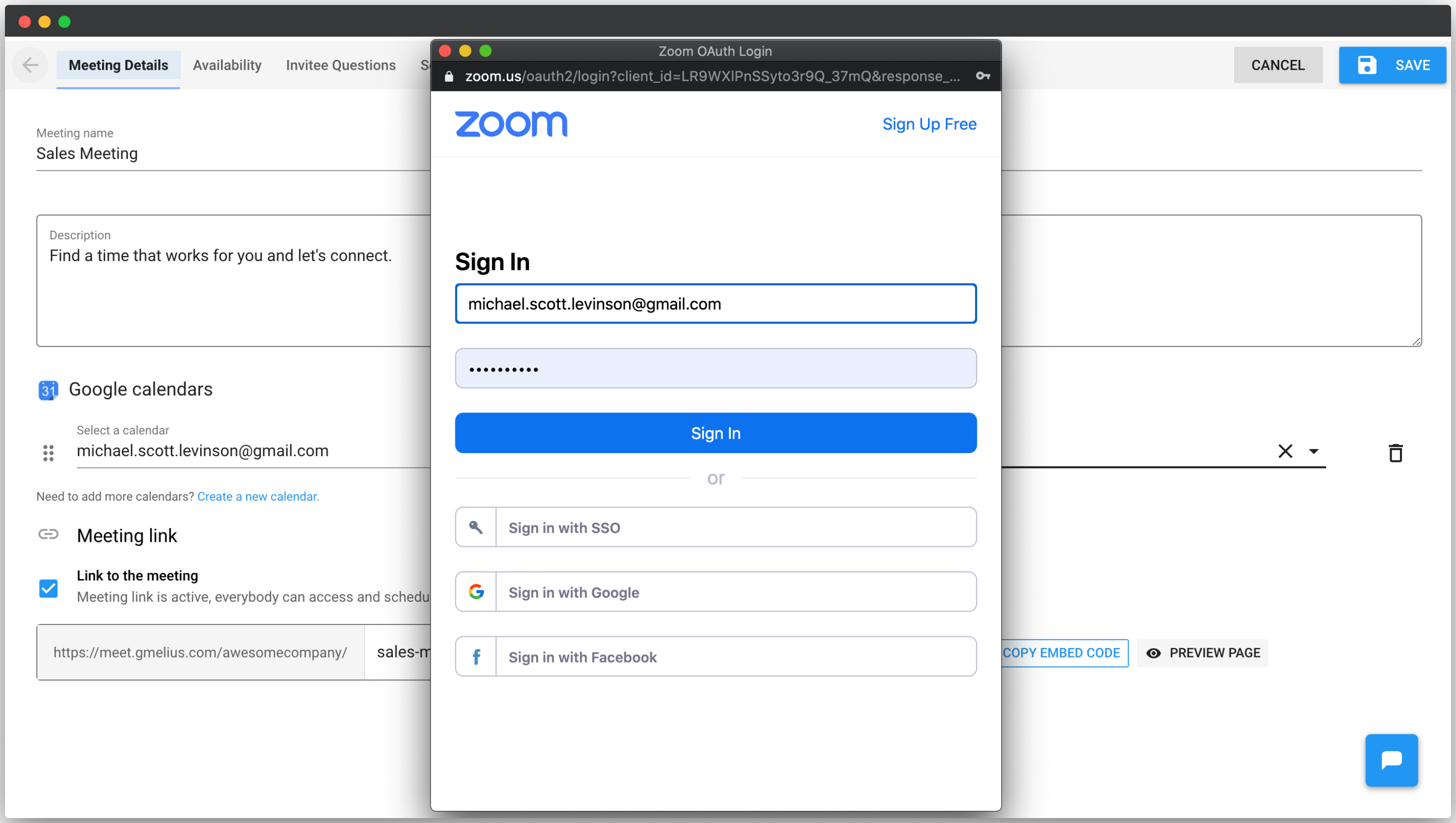 How to set up a zoom meeting through google calendar mevaom