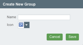 New location groups must have a name and an icon selected before they can be added