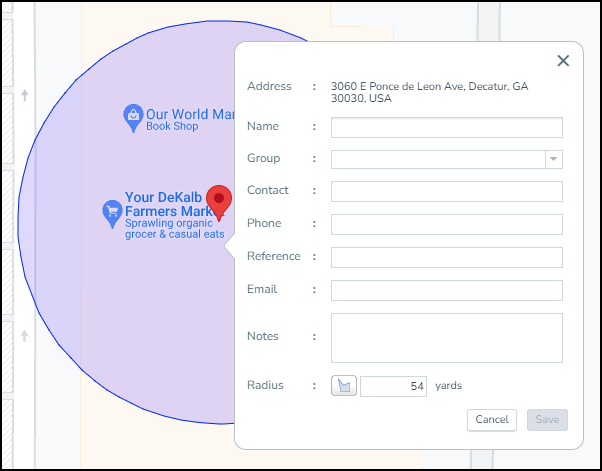 When adding a location only the name and group are required fields 