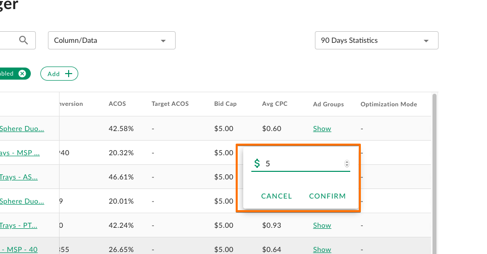 setting new bid cap