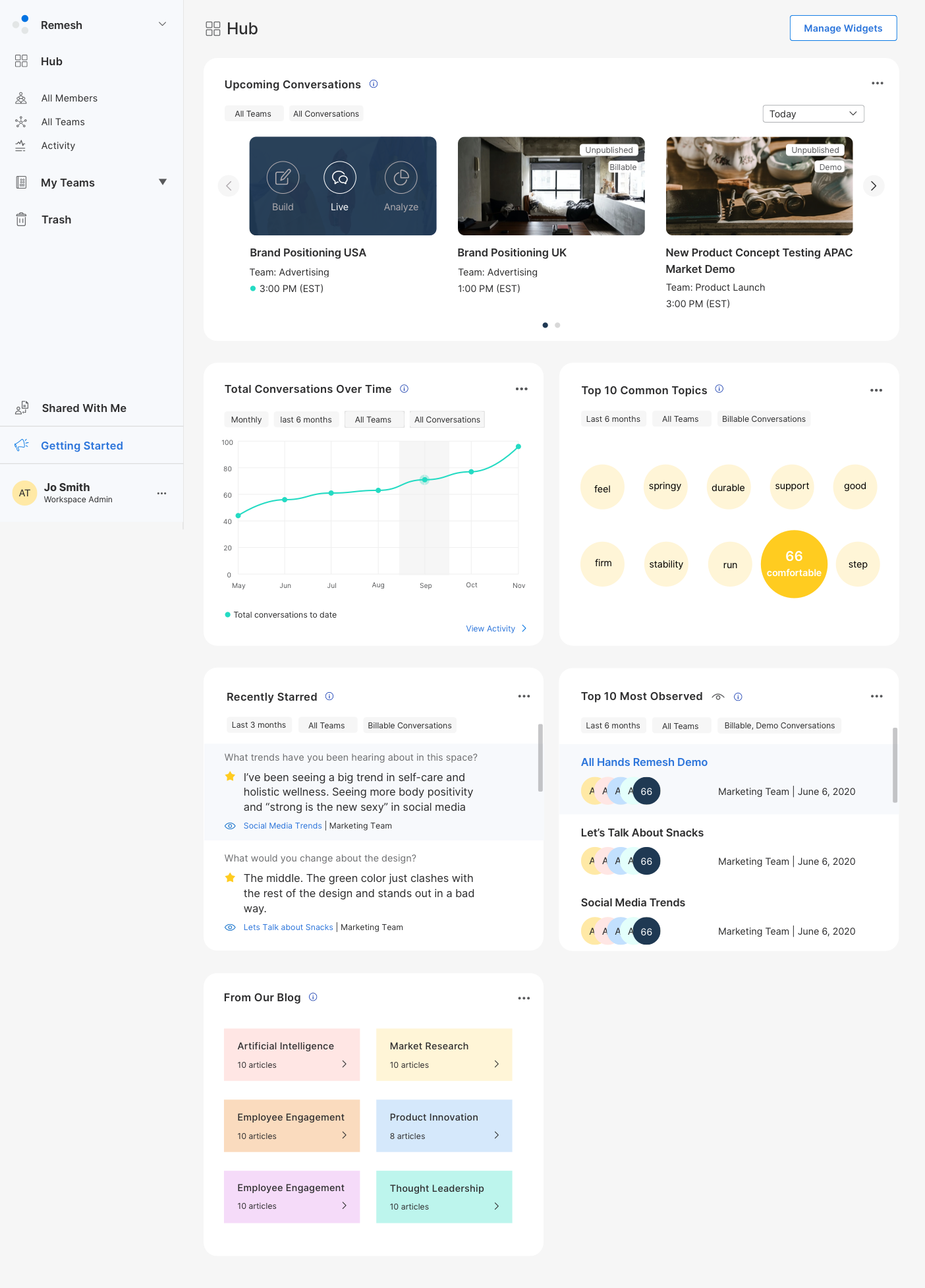 The Hub Overview Screen